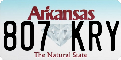 AR license plate 807KRY