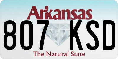 AR license plate 807KSD