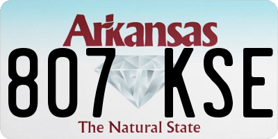 AR license plate 807KSE
