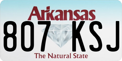 AR license plate 807KSJ