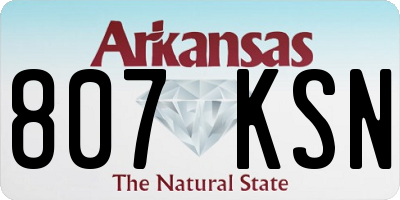 AR license plate 807KSN