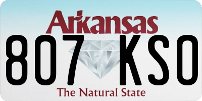 AR license plate 807KSO