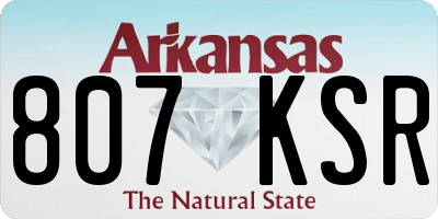 AR license plate 807KSR