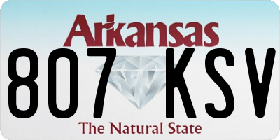 AR license plate 807KSV