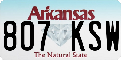 AR license plate 807KSW