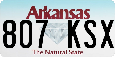 AR license plate 807KSX