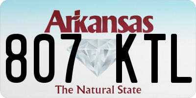 AR license plate 807KTL