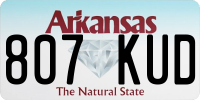 AR license plate 807KUD