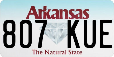 AR license plate 807KUE