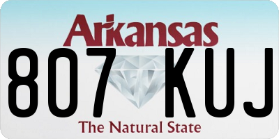 AR license plate 807KUJ