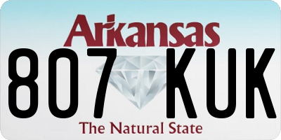 AR license plate 807KUK