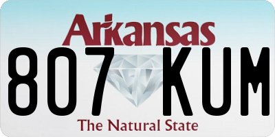 AR license plate 807KUM