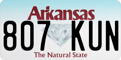 AR license plate 807KUN