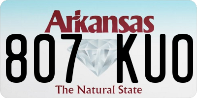 AR license plate 807KUO