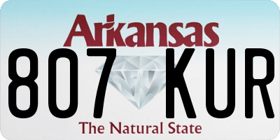 AR license plate 807KUR