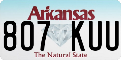 AR license plate 807KUU