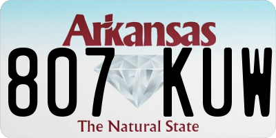 AR license plate 807KUW