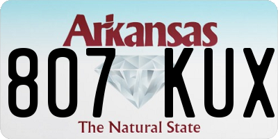AR license plate 807KUX