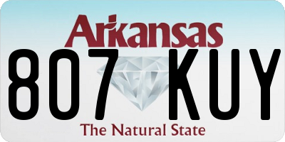 AR license plate 807KUY