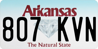 AR license plate 807KVN