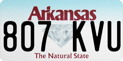 AR license plate 807KVU