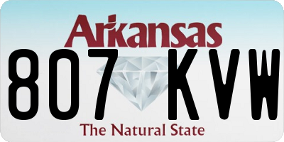 AR license plate 807KVW