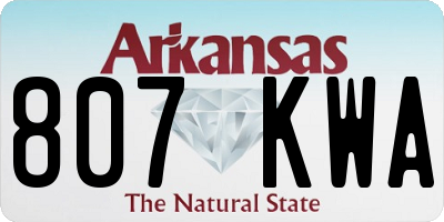 AR license plate 807KWA