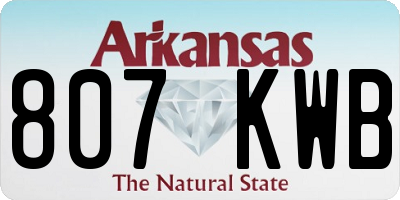 AR license plate 807KWB