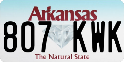 AR license plate 807KWK