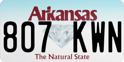 AR license plate 807KWN