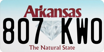 AR license plate 807KWO