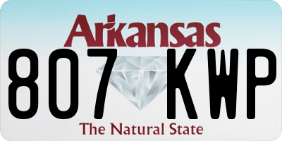 AR license plate 807KWP