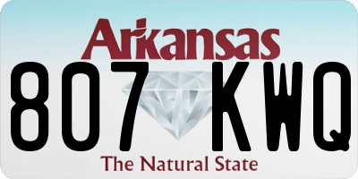 AR license plate 807KWQ