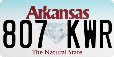 AR license plate 807KWR