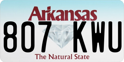 AR license plate 807KWU