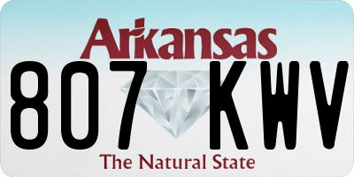 AR license plate 807KWV