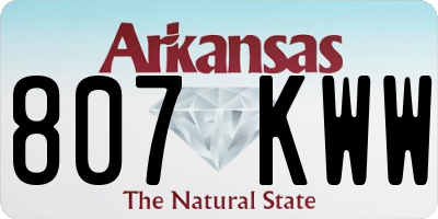 AR license plate 807KWW
