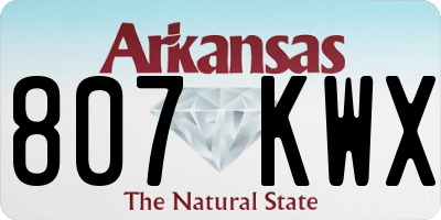 AR license plate 807KWX