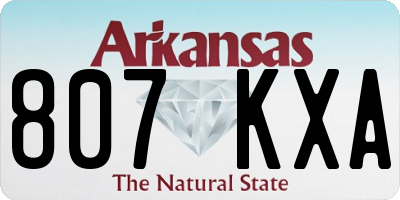 AR license plate 807KXA