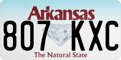 AR license plate 807KXC