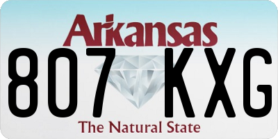 AR license plate 807KXG