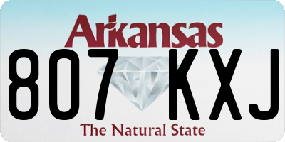 AR license plate 807KXJ
