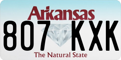 AR license plate 807KXK