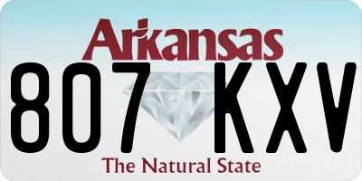 AR license plate 807KXV