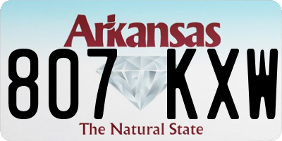 AR license plate 807KXW