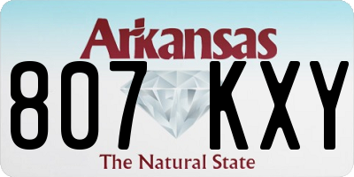 AR license plate 807KXY