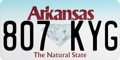 AR license plate 807KYG