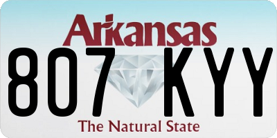 AR license plate 807KYY
