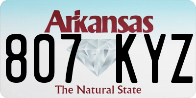 AR license plate 807KYZ