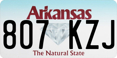 AR license plate 807KZJ